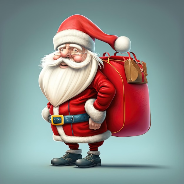 Happy Santa Claus-portret Prettige kerstdagen en een gelukkig nieuwjaar
