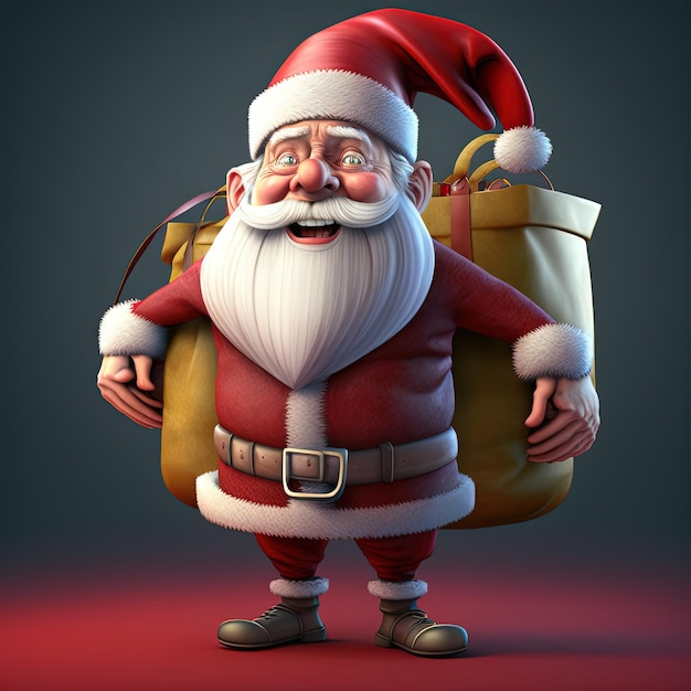 Happy Santa Claus-portret Prettige kerstdagen en een gelukkig nieuwjaar