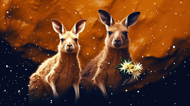 Happy selebrating the spirit of australia a joyful australia day with flags kangaroos and national pride in a festive and patriotic atmosphere pride joy and a sense of unity