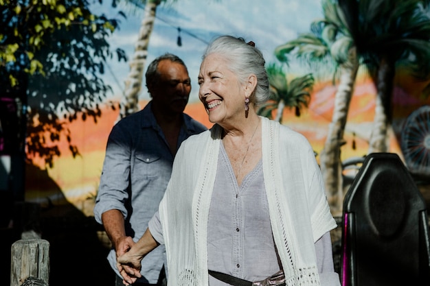 Happy senior couple enjoying  their vacation