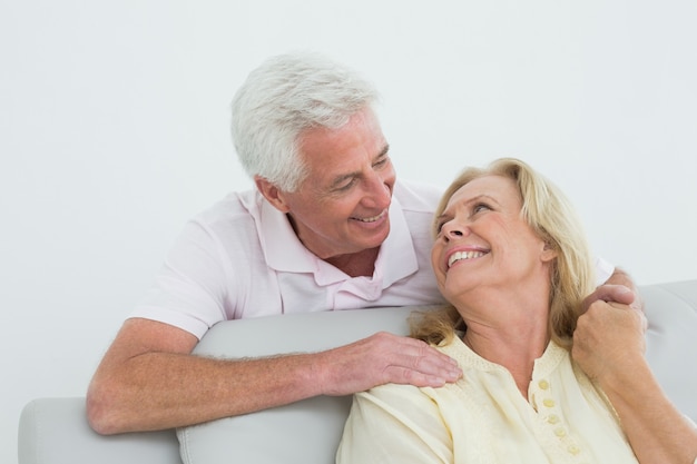 Happy senior couple at home