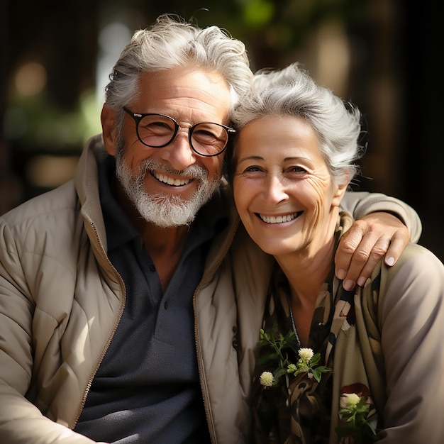 Happy senior couple in the outdoor