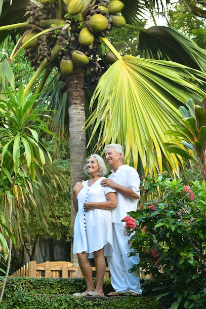 Happy senior couple outdoors