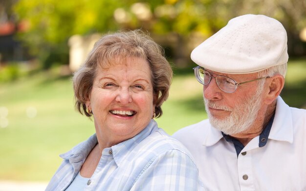 Happy Senior Couple in The Park