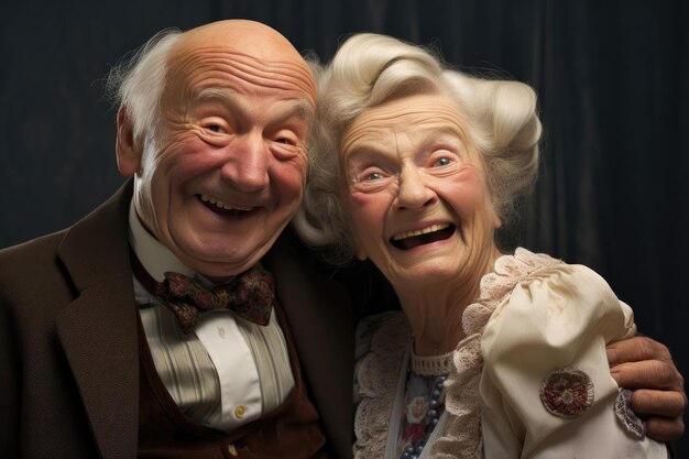 Happy senior man and senior woman closeup