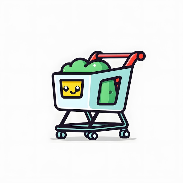 Photo happy shopping cart