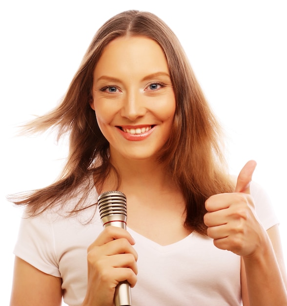 Happy singing girl