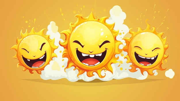 happy smile cartoon character sun