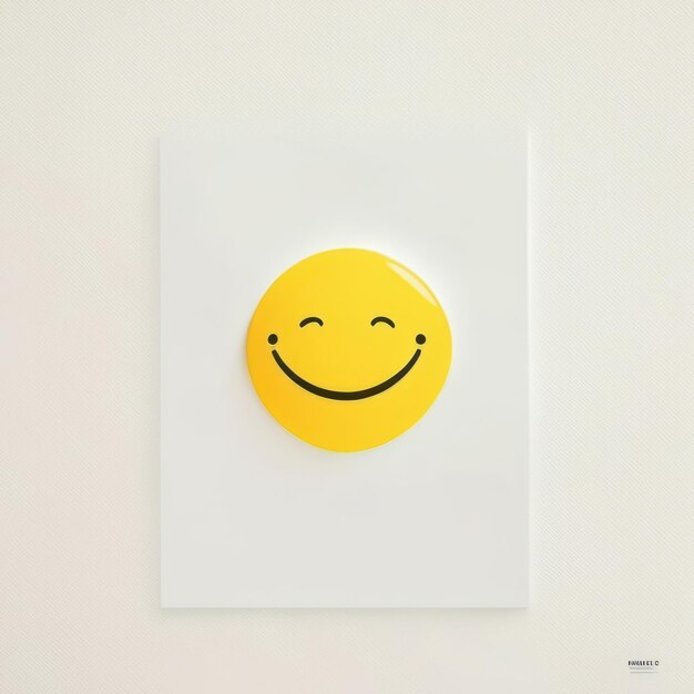 Photo happy smiley emoji yellow generative ai