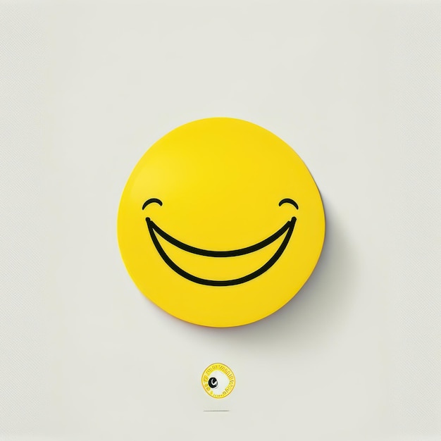 Foto happy smiley emoji giallo ai generativa