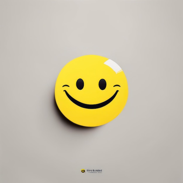 Фото Счастливый смайлик желтый генеративный ии
