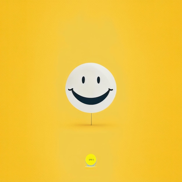 행복한 웃는 이모티콘 노란색 Generative AI