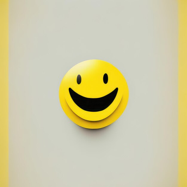 Happy smiley emoji yellow Generative AI