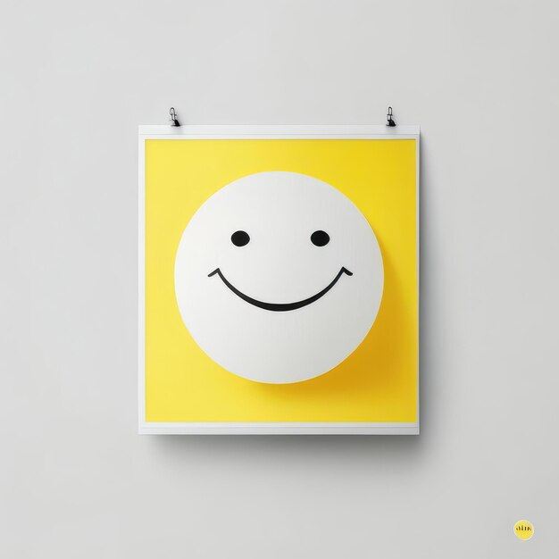 행복한 웃는 이모티콘 노란색 Generative AI