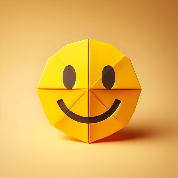 Happy Smiley Icon in Origami Style