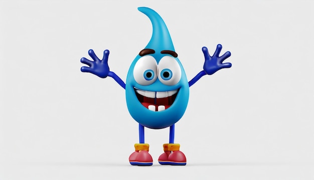 Photo happy smililing cartoon character consept