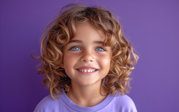 happy smiling caucasian kid portrait professional studio background