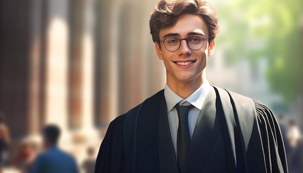 Happy smiling male lawyer with formal suit