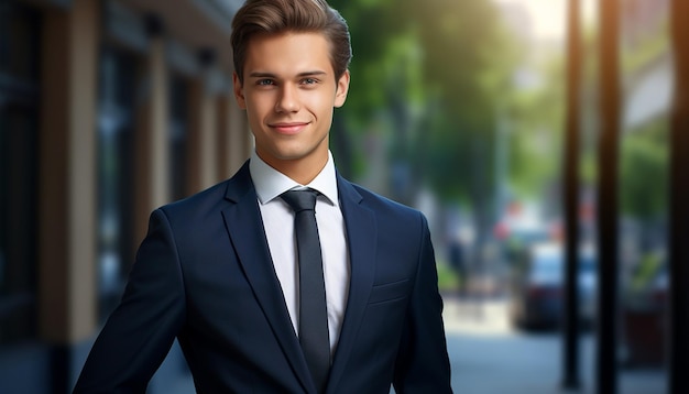 Happy smiling male lawyer with formal suit