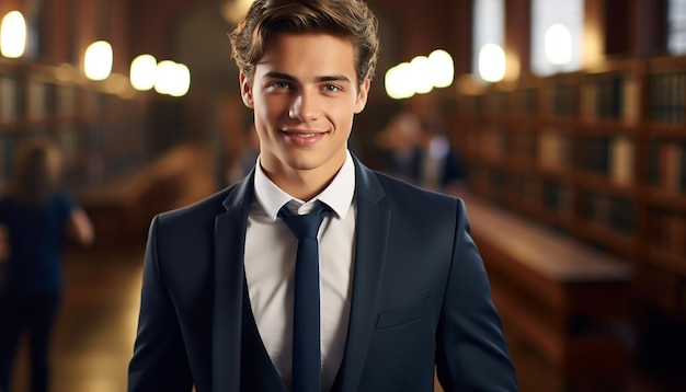 Happy smiling male lawyer with formal suit