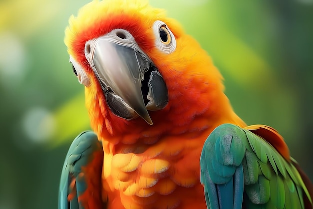 Happy Smiling Parrot Funny Illustration Generative AI