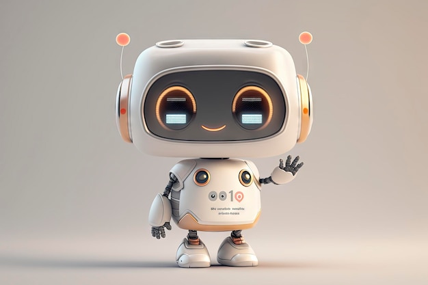 Happy Smiling Robot for Modern Hero Website