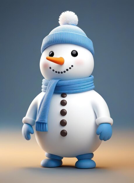 Photo happy snowman winter