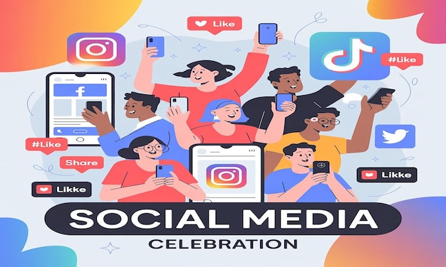 happy social media day download trendy banners posts flyers