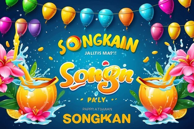 Foto vettore del modello di poster happy songkran