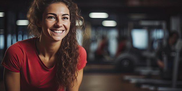 Foto atleta felice in palestra ia generativa