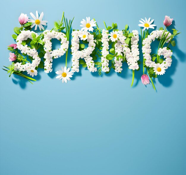 Happy spring background with text and copy space for your design