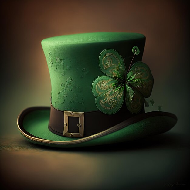 Happy St Patrick's Day illustration shamrock leaves beer mug and hat