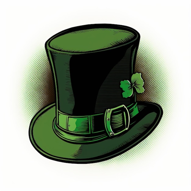 Happy St Patrick's Day illustration shamrock leaves beer mug and hat