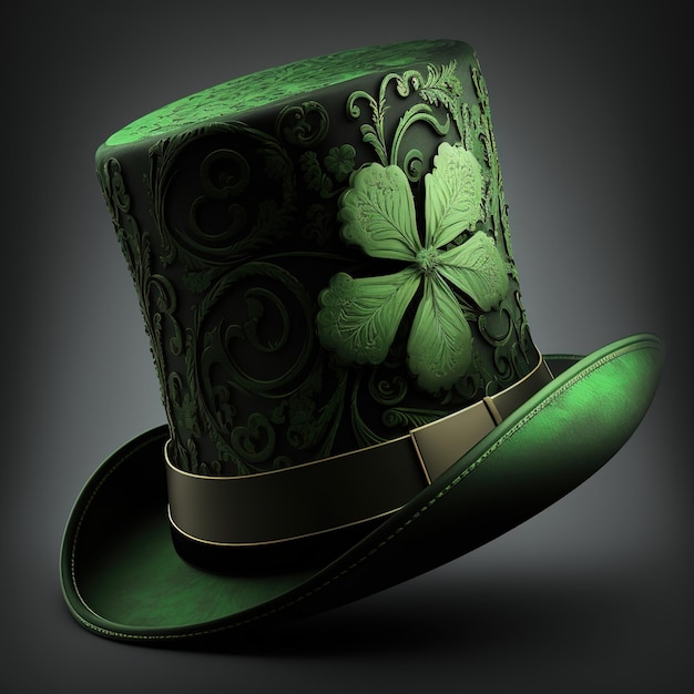 Happy St Patrick's Day illustration shamrock leaves beer mug and hat