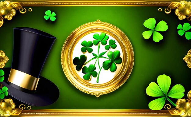 Happy St patricks day background banner with Patrick's day copy space element Generative AI