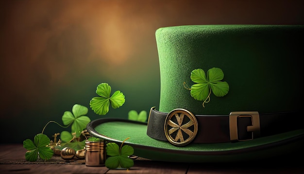 Happy St Patricks Day Background Holiday Illustration Green Saint Patrick Generative AI design