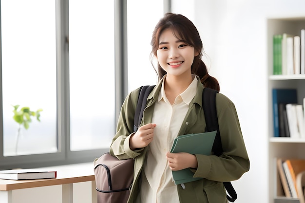 happy student with his backpack