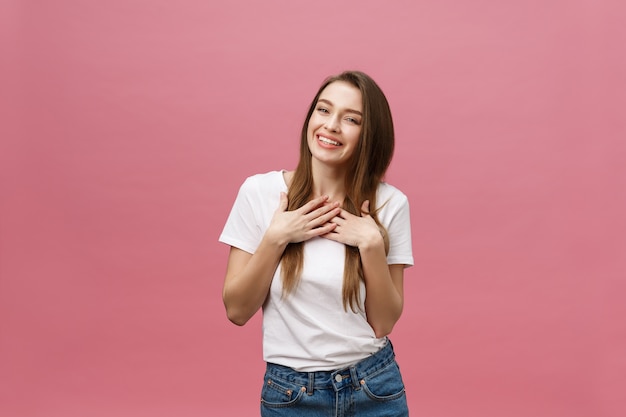 Happy successful young woman with smiling