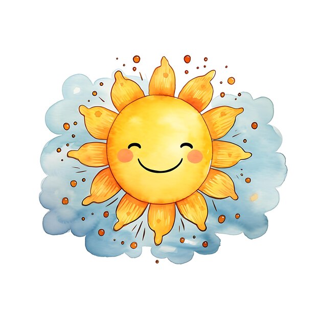 Happy Sun clipart witte achtergrond