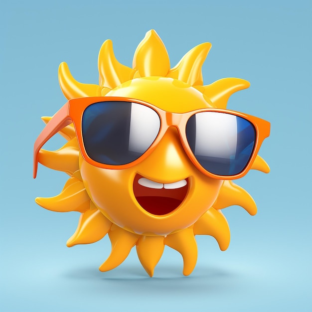 happy sun with sunglasses