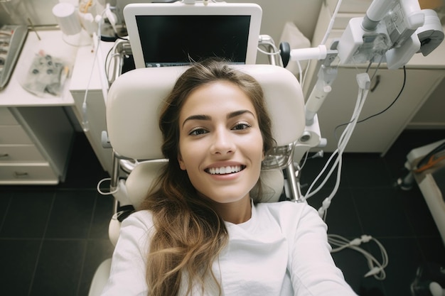 happy and surprised expression in a dentist clinic