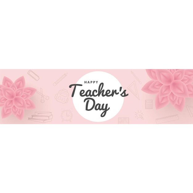 Photo happy teacher day on pink background