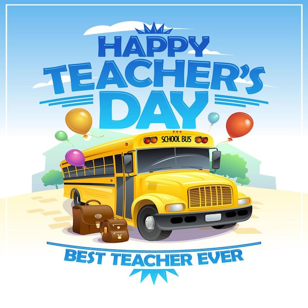 Happy teacher day school background