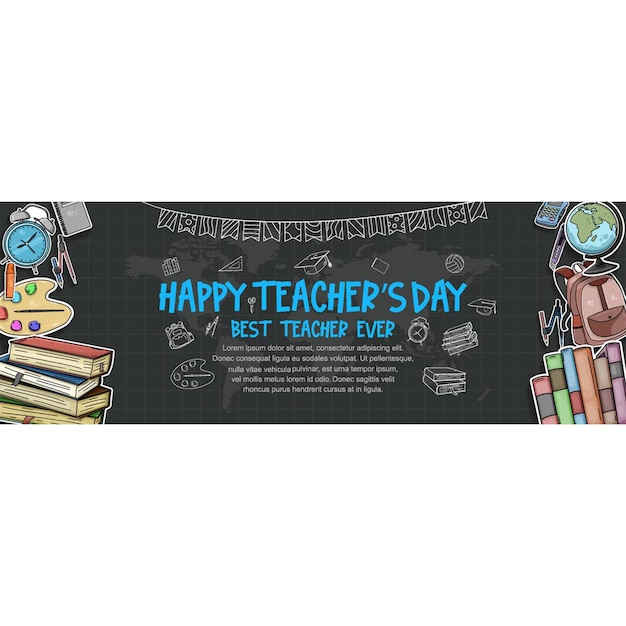 Happy teacher's day banner template