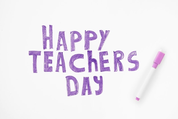 Happy teacher's day concept lettering