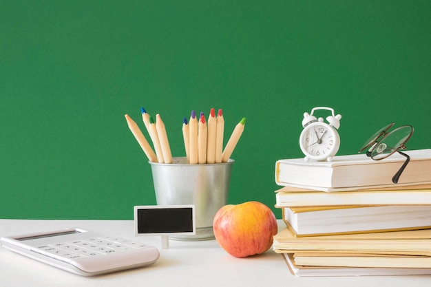 Happy teacher's day desk concept