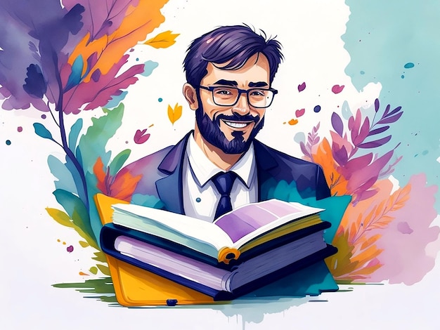 Happy teacher's day illustration