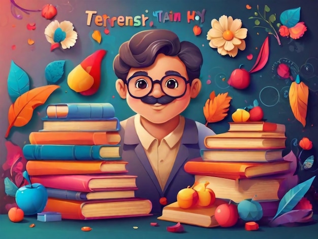 Happy teachers day background design