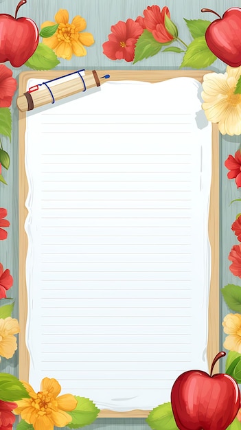 Photo happy teachers day frame flowers border background