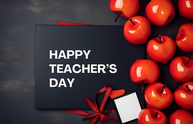 Фото Счастливого дня учителей открытка в социальных сетях пост фон сделанный с помощью ии